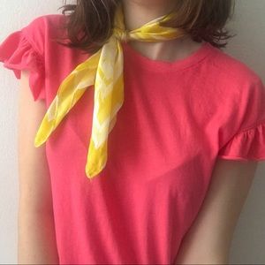 Sam Edelman Silk Scarf in Yellow Gingham